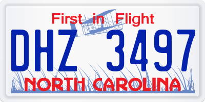 NC license plate DHZ3497