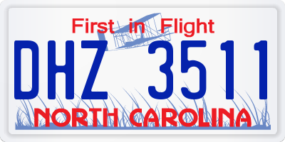 NC license plate DHZ3511