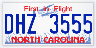 NC license plate DHZ3555