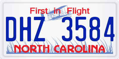 NC license plate DHZ3584