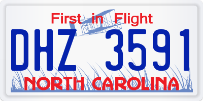 NC license plate DHZ3591