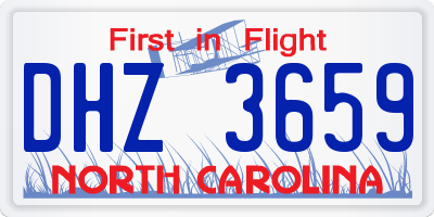 NC license plate DHZ3659