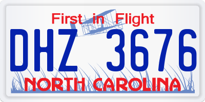 NC license plate DHZ3676