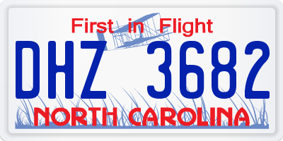 NC license plate DHZ3682