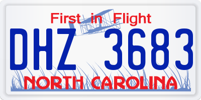 NC license plate DHZ3683