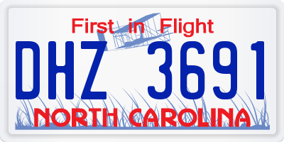 NC license plate DHZ3691
