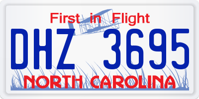 NC license plate DHZ3695