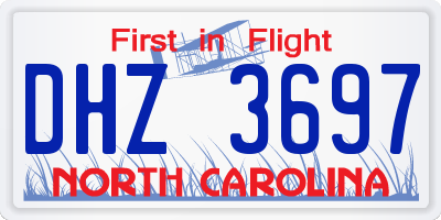 NC license plate DHZ3697