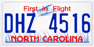 NC license plate DHZ4516
