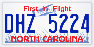 NC license plate DHZ5224
