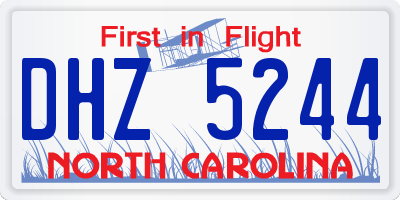 NC license plate DHZ5244