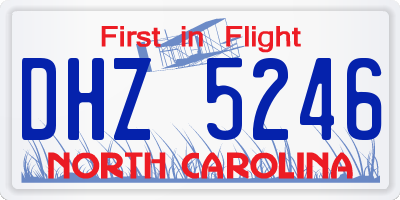 NC license plate DHZ5246