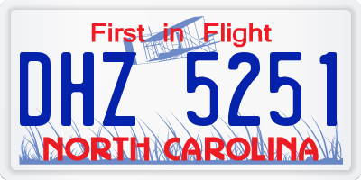 NC license plate DHZ5251