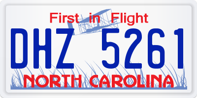 NC license plate DHZ5261