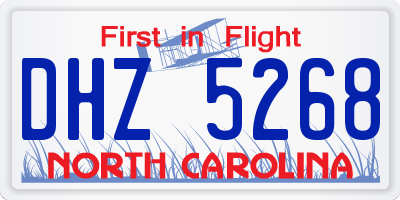 NC license plate DHZ5268