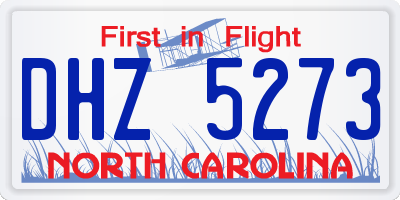 NC license plate DHZ5273