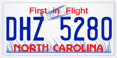 NC license plate DHZ5280