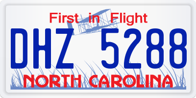 NC license plate DHZ5288