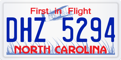 NC license plate DHZ5294