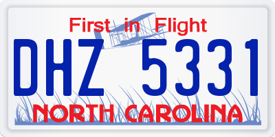 NC license plate DHZ5331
