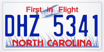 NC license plate DHZ5341