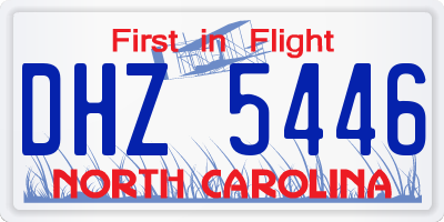 NC license plate DHZ5446