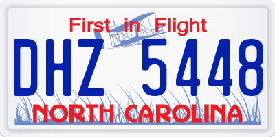 NC license plate DHZ5448