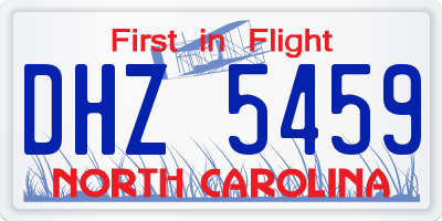 NC license plate DHZ5459