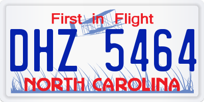 NC license plate DHZ5464