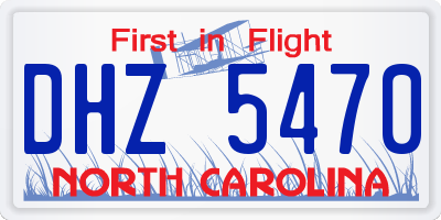 NC license plate DHZ5470