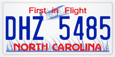 NC license plate DHZ5485
