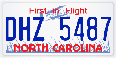 NC license plate DHZ5487