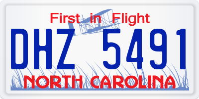 NC license plate DHZ5491