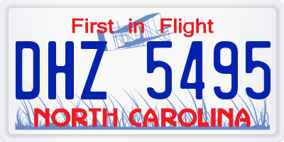 NC license plate DHZ5495