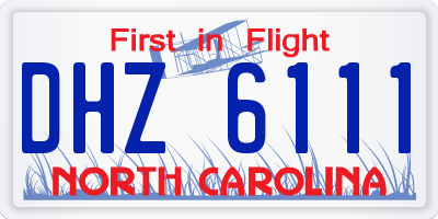 NC license plate DHZ6111
