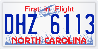 NC license plate DHZ6113