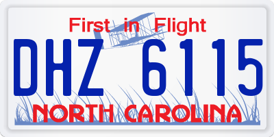 NC license plate DHZ6115