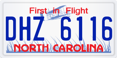 NC license plate DHZ6116