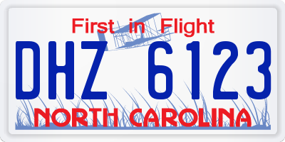 NC license plate DHZ6123