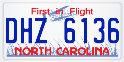 NC license plate DHZ6136
