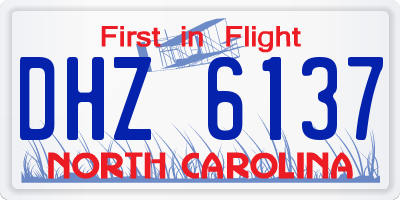 NC license plate DHZ6137