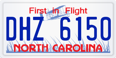 NC license plate DHZ6150