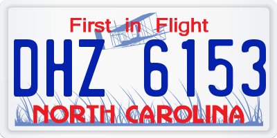 NC license plate DHZ6153