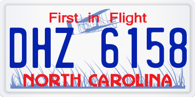 NC license plate DHZ6158