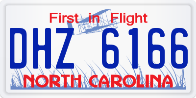 NC license plate DHZ6166