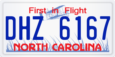 NC license plate DHZ6167