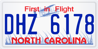 NC license plate DHZ6178