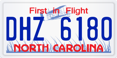 NC license plate DHZ6180