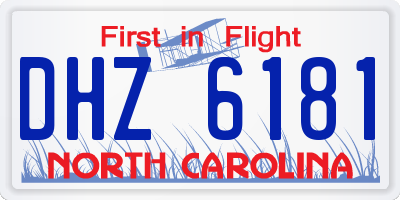 NC license plate DHZ6181
