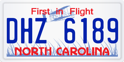 NC license plate DHZ6189